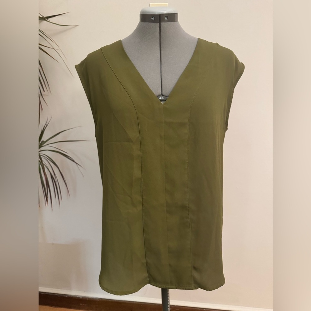 J. Crew V-Neck Olive Blouse
